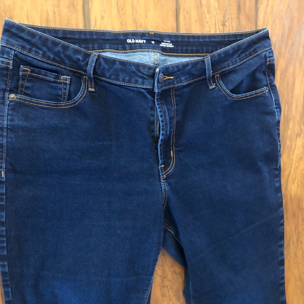 Rockstar Super Skinny Old Navy Women's Blue Jeans Washed Never Worn Stretch 16